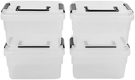 Jekiyo 2.5 Quart Plastic Latching Box, Clear Bin with Black Handle, 4 Packs - Image 6