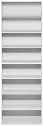 Furinno Basic Book Shelf, 8-Tier Bookcase with Open Shelf, Standing Bookshelf, Cube Storage Organizer, 9 x 24 x 71, for Living Room, Bedroom, Home Office, White - Image 7