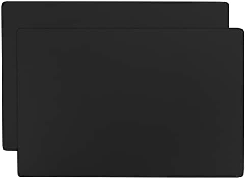 2 Pack Silicone Mats for Kitchen Counter, Treerit 23.62" x 15.75" Thick Large Silicone Mat, Nonskid Heat Resistant Countertop Protector, Easy to Clean, Black by Treerit