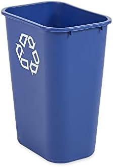 Rubbermaid Commercial Products Deskside Recycling Can, 10.25-Gallon/41-Quart, Blue Recycling Symbol, Plastic, for Bedroom/Bathroom/Office/Under Desk/Sink - Image 4
