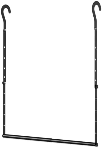 Adjustable Closet Rods for Hanging Clothes, Heavy-Duty Metal Hanging Closet Rod Extender, Clothes Hanging Bar with 9 Height Adjustments, Space-Saving Closet Hanging Storage Organizer by Carry360