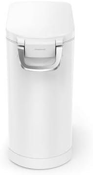 simplehuman Large Pet Food Storage Container, Holds 30-35 lb / 14-16 kg of Dry Dog Food, Cat Food, or Bird Seed, Airtight Lock-Tight Lid with Magnetic Scoop, BPA-Free, White Steel - Image 4