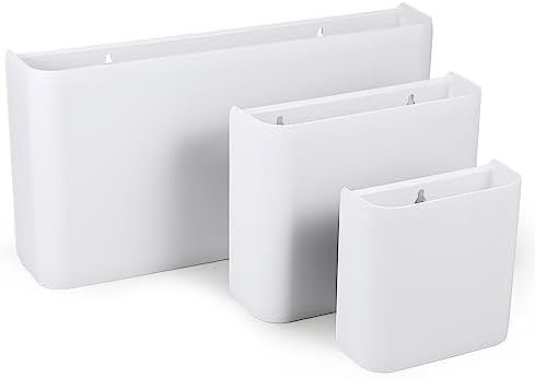 Picowe 3 PCS Magnetic Laundry Storage, Magnetic Storage Box for Laundry Room, Kitchen, Bathroom, Office, Space-Saving Trash Container Hanging on Dryer, Washer or Wall Mount Trash Bin (White) by Picowe