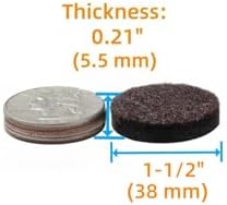 Furnigear Felt Furniture Pads for Hardwood Floors - Self Adhesive Chair Felt Pad, Floor Protector for Furniture Feet, Furniture Slider Moving Furniture Smoothly, Anti Scratch 48 Pcs 1-1/2" Round Brown - Image 2
