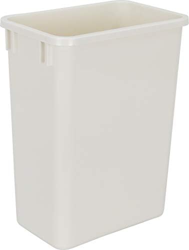 Hardware Resources Plastic Trash Can - Indoor Garbage Bin for Kitchen, Home, Office & Commercial Use - Large Waste Disposal Tub - Compatible with Pull-Outs & Frames - 35-Quarts (Pack of 1) (8.75-Gallon) - White by Hardware+Resources