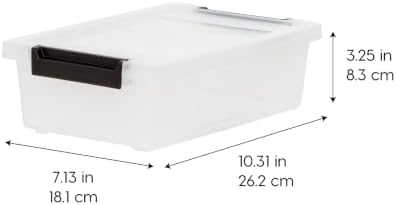 IRIS USA Storage Bins with Lids |Made in USA| 2 Qt - (6-Pack) - Clear/Black - Image 3