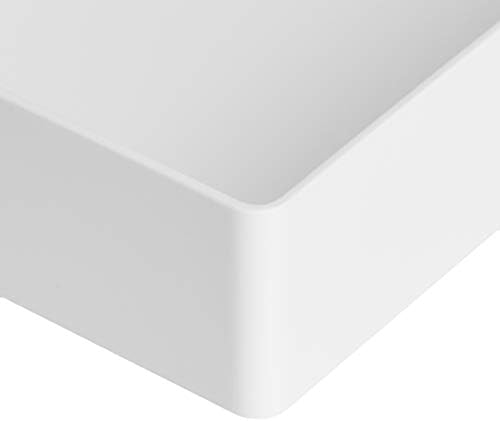 Amazon Basics Rectangular Plastic Desk Organizer with Storage Trays, Accessory Tray, Drawer Organizer, 9.4 x 6.7 x 2 inch, White (Pack of 2) - Image 6