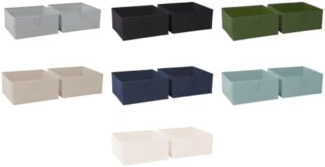 RiverRidge Folding Storage Bins - 2-pack of 5in Tall Taupe Cubes - Image 6