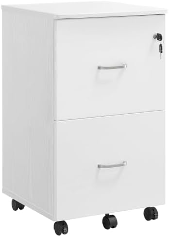 VASAGLE 2-Drawer File Cabinet, Small Rolling, Locking, Printer Stand by VASAGLEbySONGMICSHOME