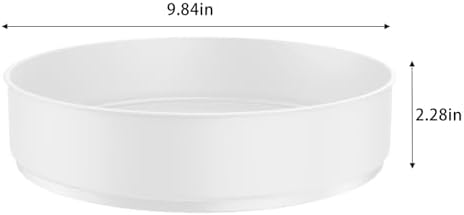 VAEHOLD Lazy Susan Turntable Spice Rack Organizer for Kitchen Cabinet, Storage Tray for Fruit, Snacks, Salad - Organizer for Cupboard, Pantry, Bathroom, Table, Cosmetic (White, 9 4/5'') - Image 3
