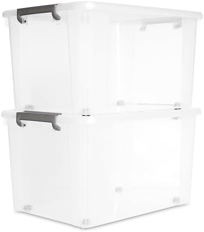 Citylife 2-Pack 69 QT Clear Plastic Storage Bins with Latching Lids by CITYLIFEHomeOrganization