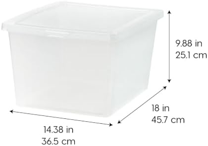 IRIS USA 4-Pack 25 Qt Storage Bins with Lids, Clear, Stackable - Image 2