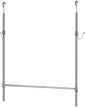 Adjustable Metal Hanging Closet Rod Extender with Hooks, Chrome by Unknown