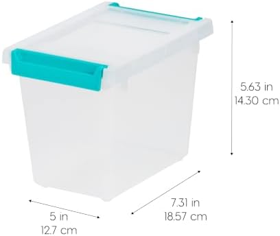 IRIS USA Storage Bins with Lids |Made in USA| 2 Qt Tall - (6-Pack) - Clear - Image 2