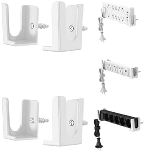 Power Strip Holder, 2 Set Power Strip Wall Mount, (White) by NOTMBESTM