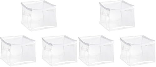 Amazon Basics Clear Zippered Storage Bags for Closet Organization, Stackable Clothing and Linen Storage Containers, 6-Pack by AmazonBasics