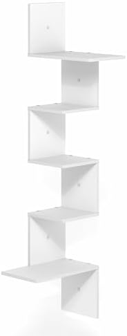 Furinno Rossi 5-Tier Corner Floating Shelves for Wall, White - Image 5