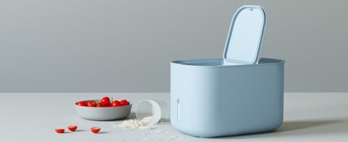 Zuutii Rice Storage Container 11lbs,Food Container, Dry Food Storage, 7.2lbs Pet Food Dispenser, Large Storage Bin with Lid,Silicone Ring & Moisture Proof (Light Blue) - Image 3