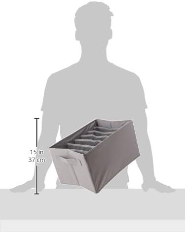 Amazon Basics Deep Drawer Organizer for Clothes, Collapsible Storage Boxes for Socks, Underwear and Baby Items, Set of 4, Gray - Image 5
