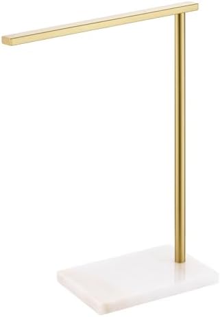 Hand Towel Bar for Bathroom Vanity Countertop 1-Tier Towel Holder Free Stand with Heavy Marble Base Thicken Steady, Gold Stainless Steel AN7002GD by AONEON