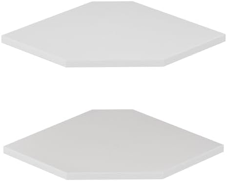 JJL Corner Shelf, 12 Inch Corner Shelf Wall Mounted with Wire Hole, 2 Tier 13.3 Inch Deep Wooden Corner Hanging Shelves for Wall Storage, for Speaker, Cable Box, White - Image 6