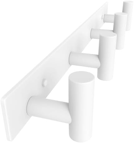 VAEHOLD Hat and Coat Wall Mount Rack - Hooks for Robes, Bags, Keys, and Towels - Bathroom Towel Hanger Organizer (White, “T“ Shape 4 Hooks 1 Pack) by VAEHOLD