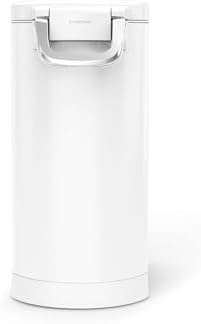 simplehuman Large Pet Food Storage Container, Holds 30-35 lb / 14-16 kg of Dry Dog Food, Cat Food, or Bird Seed, Airtight Lock-Tight Lid with Magnetic Scoop, BPA-Free, White Steel - Image 3