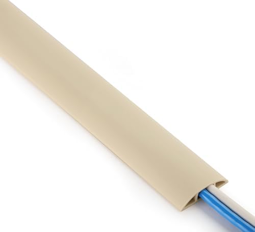 ZhiYo 3.6ft Floor Cord Cover, Cable Cavity 0.6" W x 0.3" H, Ivory Beige by ZhiYo