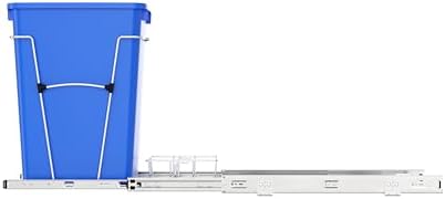 Rev-A-Shelf Pullout Trash Can for Under Kitchen Cabinets 35 Qt Garbage Waste Recyling Bin with Full Extension Slides, Blue, RV-12KD-22C-S - Image 6