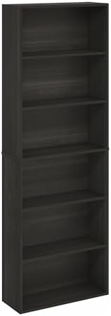 Furinno Jaya Simply Home Free Standing 6-Tier Open Storage Bookcase, Espresso - Image 7