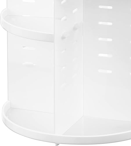 HBlife Extra Large 360 Rotating Makeup Organizer Adjustable Carousel Large Capacity Revolving Perfume Organizer Skincare Organizers Cosmetic Storage Spinning Holder for Vanity, White - Image 4