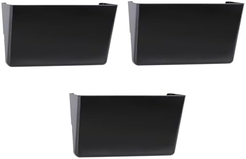 EASEPRES 3 Pack Black Plastic Single Pocket Hanging File Organizer, Wall Mount Paper Mails Magazines Holder, Mounted Folder Bins for Office School and Home, 12.99x4.13x7.48 inches by EASEPRES