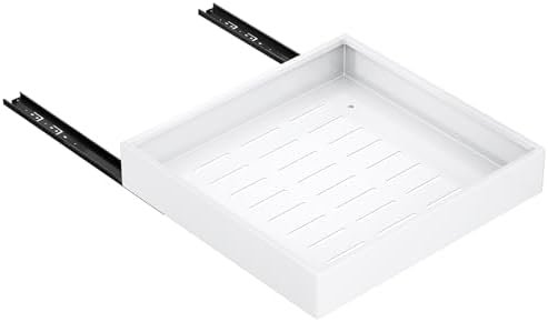 Pull out Cabinet Organizer,21"Deep, 20"Wide Heavy Duty Full-Extension Slide out Drawers Fixed with Nano Adhesive,Roll Out Shelves Sliding Cabinet for Kitchen,Bathroom,Pantry,under sink Storage(White) by Kitstorack