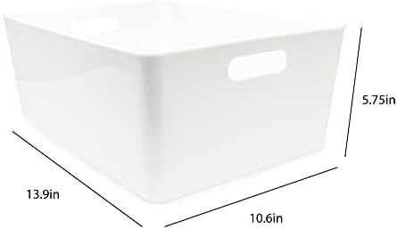 Isaac Jacobs 3-Pack XL White Storage Bin Set (13.9" x 10.6" x 5.75") - Image 2