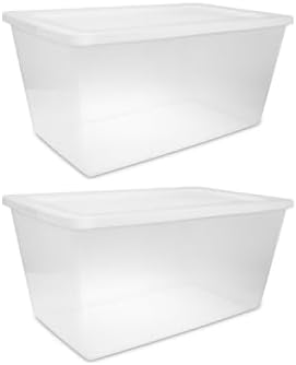 90 Quart Storage Bin 2-Pack, Clear Storage Containers with Lids by Unknown