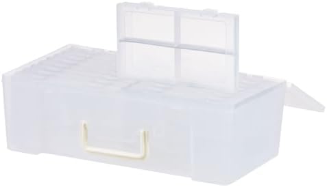 IRIS USA Storage Box |Made in USA| 16 Cases - 32 Dividers - Clear by IRISUSA