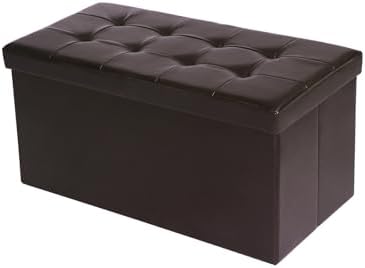 SONGMICS 30 Inches Folding Storage Ottoman Bench with Flipping Lid by SONGMICS