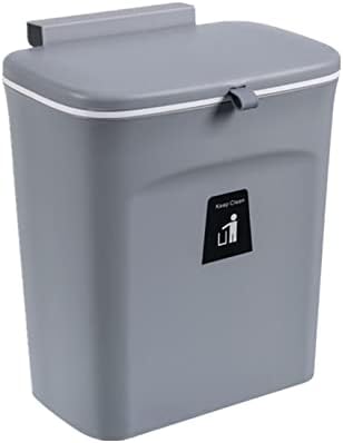 TOPROAD Kitchen Hanging Trash Can, 2.4 Gallon Wall Mount Bin with Lid by TOPROAD