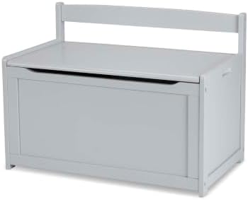 Melissa & Doug Wooden Toy Chest Gray Furniture Organizer - Image 3