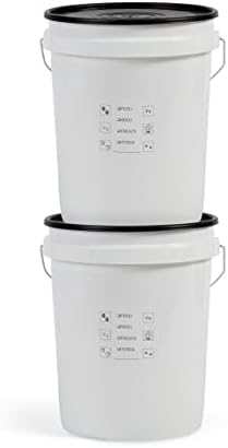 United Solutions 5 Gallon Airtight Pet Food Storage, 2 Pack, White/Black by UNITEDSOLUTIONS
