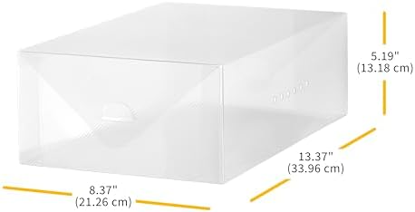 Whitmor Clear-Vue Men's Shoe Box - Heavy Duty Stackable Shoe Storage - Clear - Set of 8 - Image 4