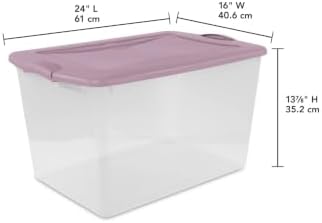 Storage Bins with Lids 6 Pack,66 Quart,24x16x13.87 in,Clear Plastic - Image 2