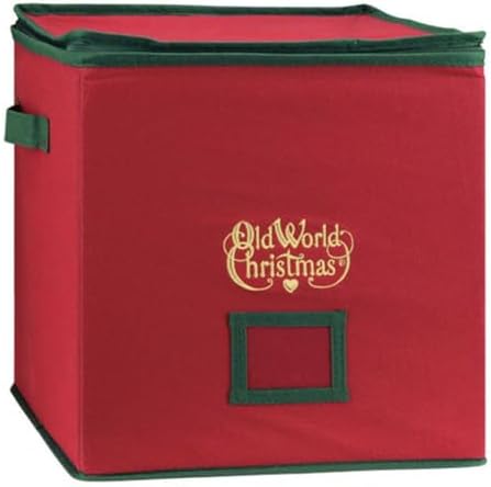 Old World Christmas Ornament Storage Box, Sturdy Holiday Organizer with Adjustable Trays for Collectible Decorations by OldWorldChristmas