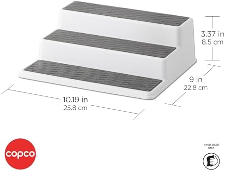 Copco Grey 2 Non-Skid 3-Tier Spice Rack Organizer for Pantry, 2-Pack, 10-Inch - Image 5