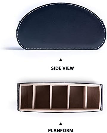 Remote Control Holders Organizer Box with 5 Compartment PU Leather Caddy - Image 6