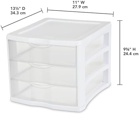 Sterilite Wide 3-Drawer Storage Unit for Bedroom and Dresser, 16-Pack - Image 3