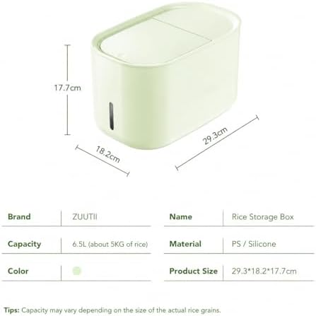 Zuutii Dog Food Storage Container with Lid, 6.9Qt Pet Food Storage Bin for Dry Dog & Cat Food, Moisture-Proof Kibble Container, Holds Up to 7.2 lbs(Creamy Green) - Image 3
