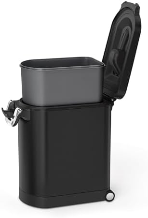 simplehuman 25 Liter, 27 lb / 12.2 kg Medium Pet Food Storage Container for Dog Food, Cat Food, and Bird Feed, Alloy Steel, Matte Black - Image 5