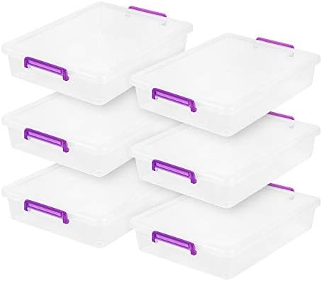 IRIS USA Storage Bins with Lids |Made in USA| 6 Qt - (6-Pack) - Clear by IRISUSA