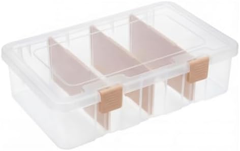 BTSKY Clear Plastic Dividing Storage Box with 4 Compartments Sewing Box by BTSKY